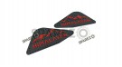 Fit For Royal Enfield New Himalayan 450 Rubber Tank Knee Pad Black and Red - SPAREZO